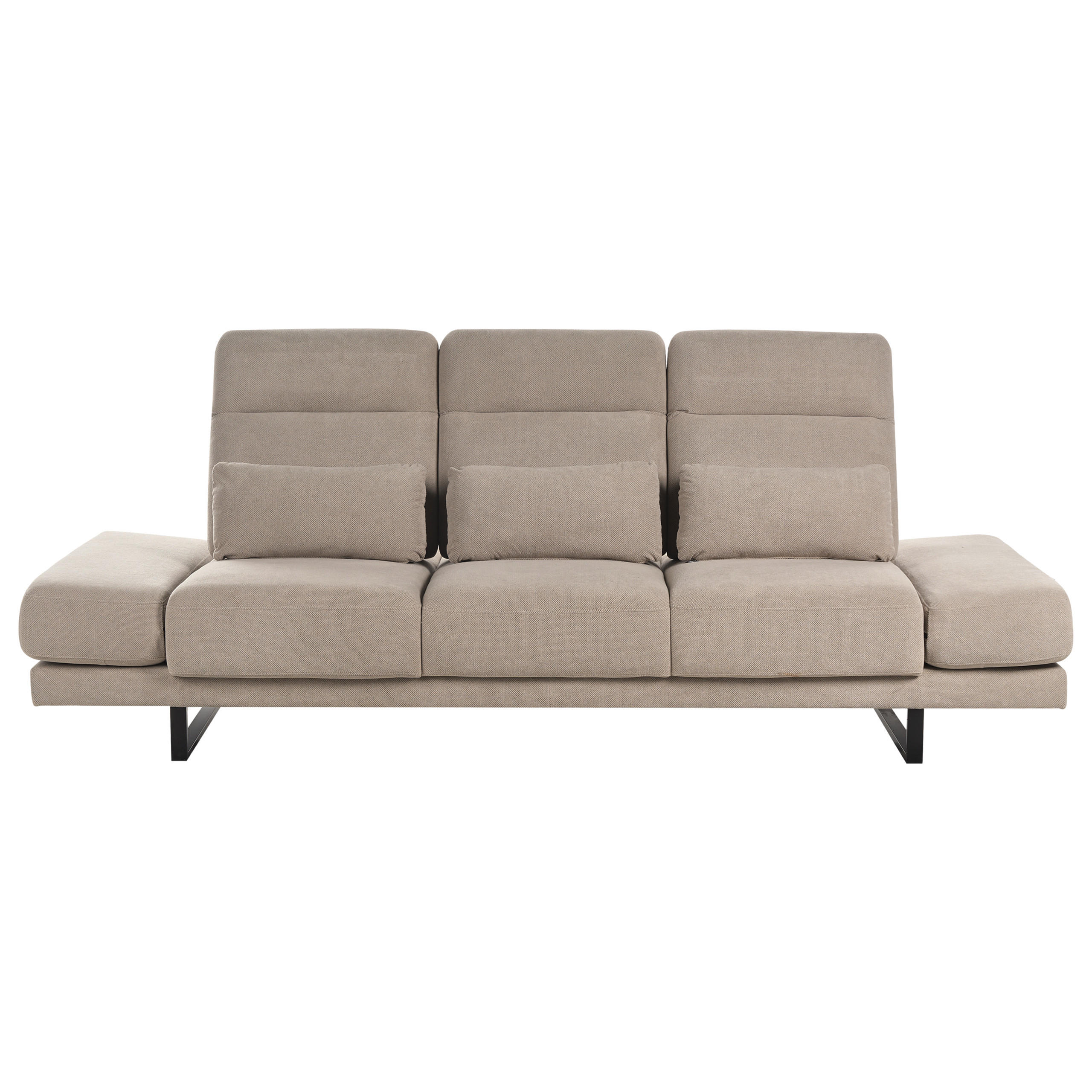 3-SITZER-SOFA Stoff Taupe Ikast - Taupe, Textil (255/87/105cm) - Beliani