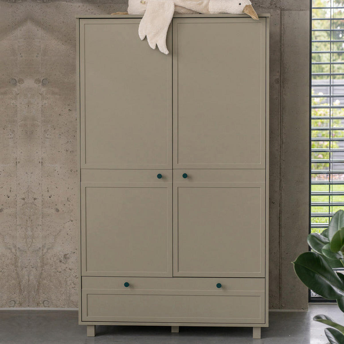 OMARA 2 vrati Gabriel Zelena - zelena, leseni material (117/197/50cm) - Petits-meubles