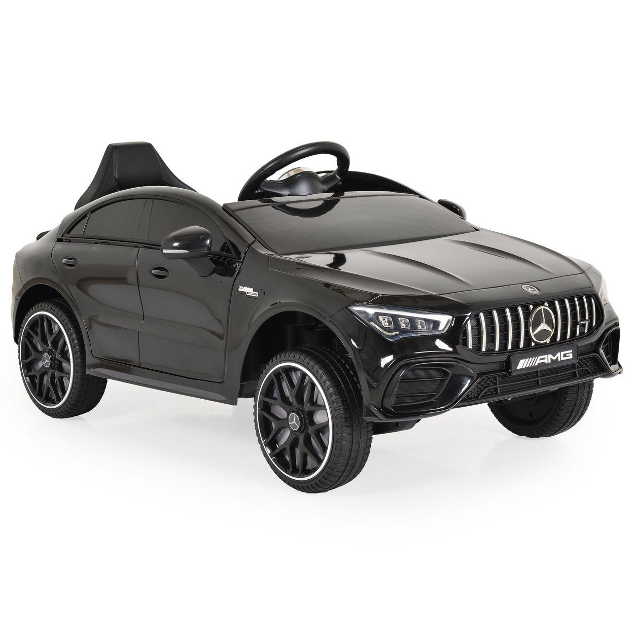 ELEKTROAUTO Mercedes-AMG CLA 45 schwarz 45 Bluetooth Fernbedienung vier Motoren - Schwarz, Kunststoff (110/52/45cm) - Moni