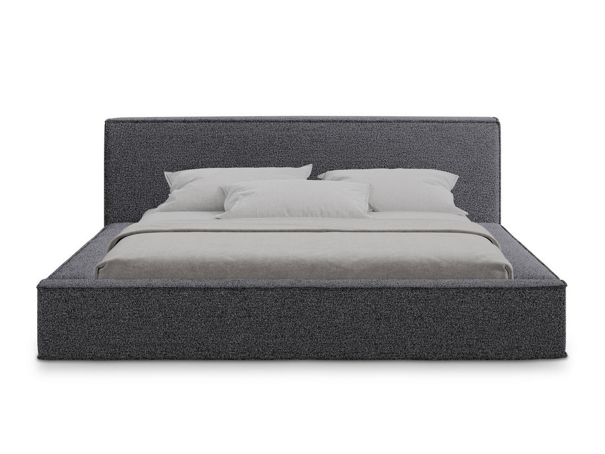POLSTERBETT mit Bettkasten und Lattenrost 180x240 Schwarz - Anthrazit/Schwarz, Kunststoff/Textil (140/200cm) - Makamii