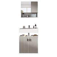 BADMÖBEL-SET Kaschmir 2-teilig 60 cm, Badkombination in modernem Design - Kaschmir/Schwarz, Glas/Holzwerkstoff (60/180/30cm) - Inn.Furn