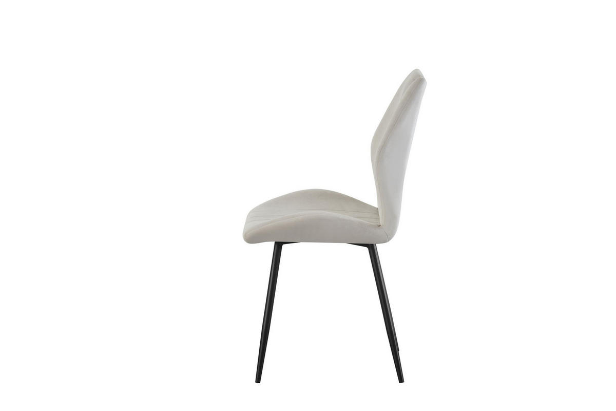 STUHL 2er Set Sevilla Stühle in Creme - gemütliches Design - B/H/T: 52x75x58 cm - Creme, Textil (58/75/52cm)