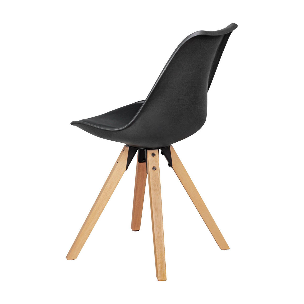 ESSZIMMERSTUHL 2er Set Kunstlederbezug mit Holzgestell Skandinavisch gepolstert, Schwarz 49x52x87 cm - Beige/Schwarz, Holz/Kunststoff (49/87/52cm) - KADIMA DESIGN
