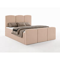 BOXBETT SAVIO 180x200 cm mit Bettkasten, Bonell-Matratze H3 und Topper – Samt Altrosa - Altrosa, Textil (180/200cm) - Luxkor24