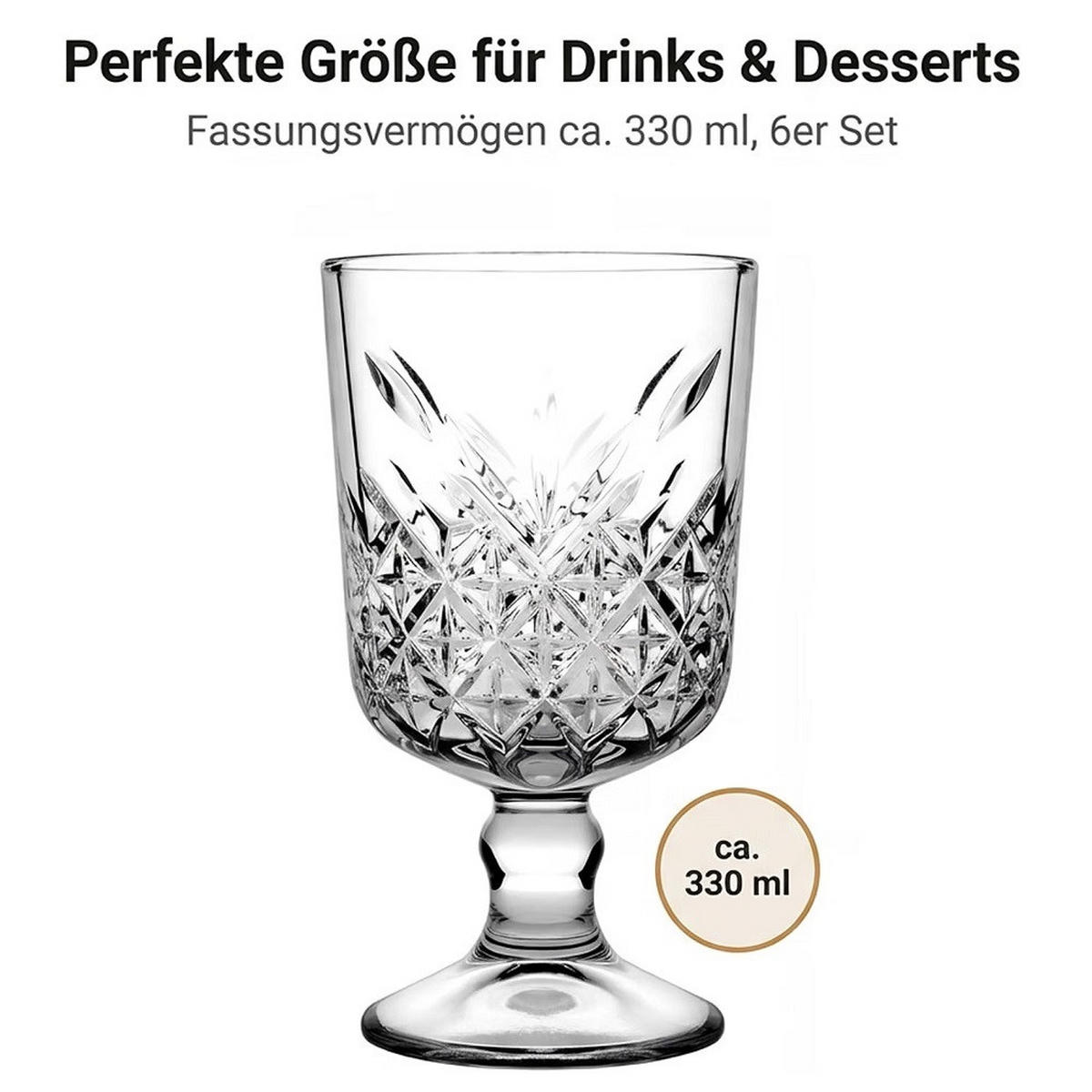 COCKTAIL & Sorbetglas Timeless 330 ml 6er Set - Transparent, Glas (0.33L) - Der-Porzellan-Laden