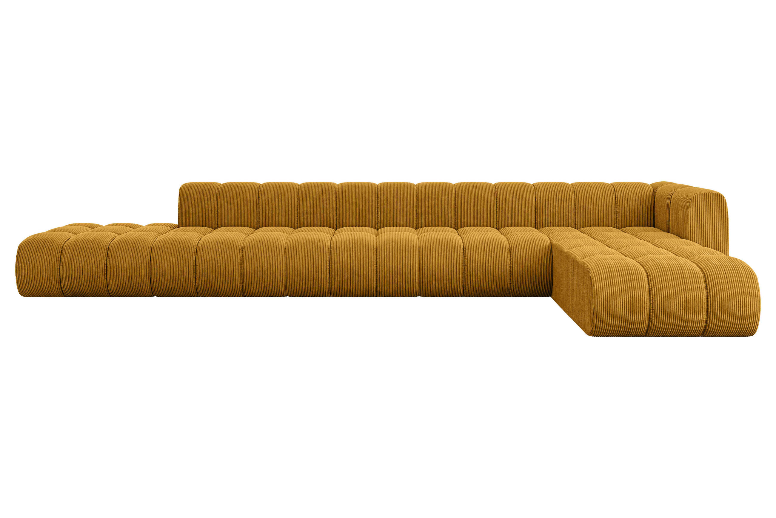 ECKSOFA modulares Sofa Zuvon-L3 - 478x177x70 cm Senfgelb - Currygelb, Holzwerkstoff/Textil (478/177cm) - ALTDECOR