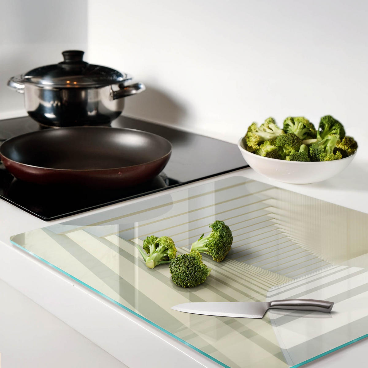 GLASPLATTE 60x52 cm Korridor - Weiß, Glas (60/0.4/52cm) - TULUP