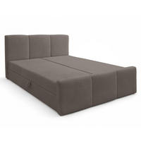 BOXBETT ANKARRA 180x200 cm mit Bettkasten und Matratze - Braun + TOPPER - Schwarz/Braun, Holz/Holzwerkstoff (180/200cm) - AX Living