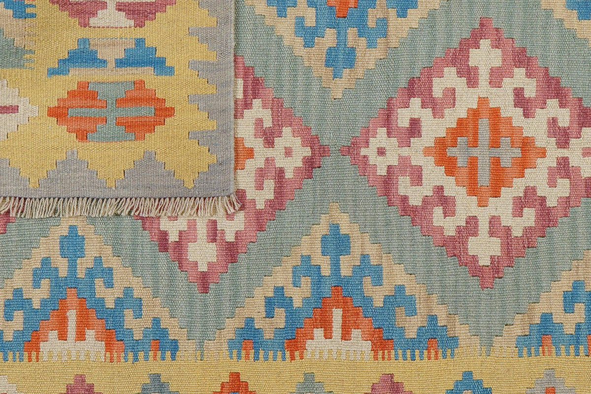 KELIM-TEPPICH handgewebt Gashgai Grün 185/123 cm Schurwolle - Grün, Textil (123/185cm) - Looma