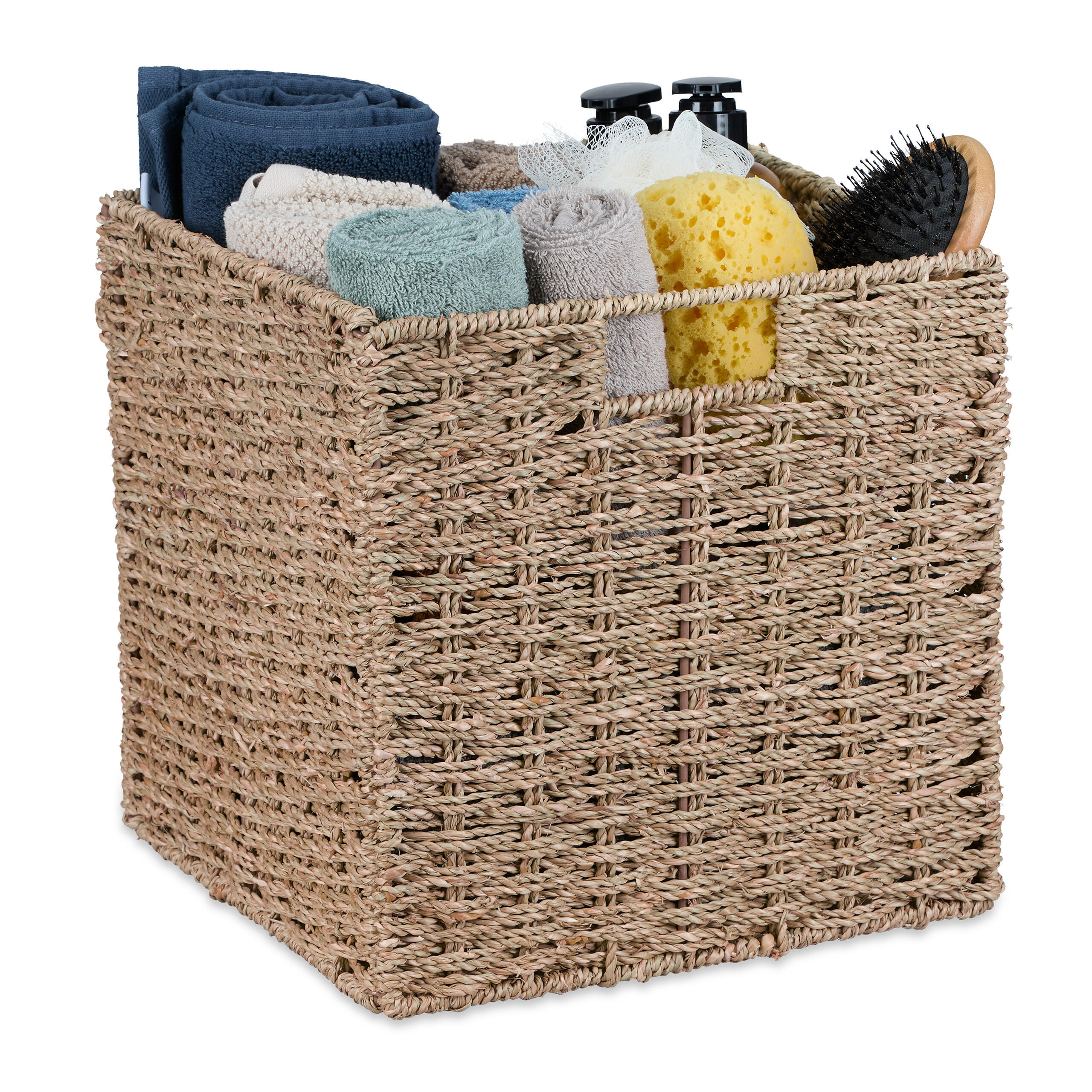 AUFBEWAHRUNGSKORB - Hellbraun, Textil/Metall (30/30/30cm) - Relaxdays