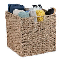 AUFBEWAHRUNGSKORB - Hellbraun, Textil/Metall (30/30/30cm) - Relaxdays