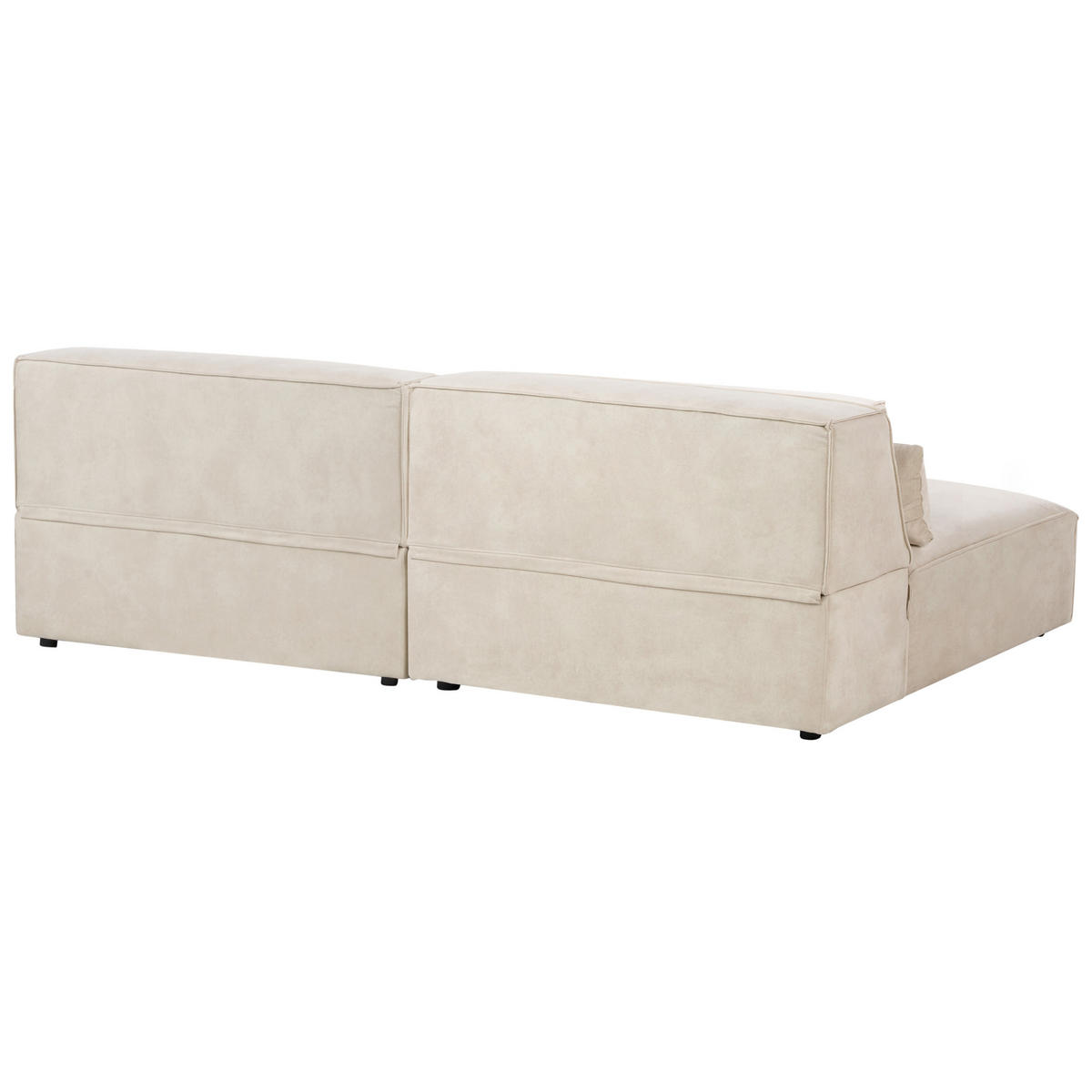 MODULSOFA 2-Sitzer Samtstoff Hellbeige Hellnar - Beige, Textil (204/70/126cm) - Beliani