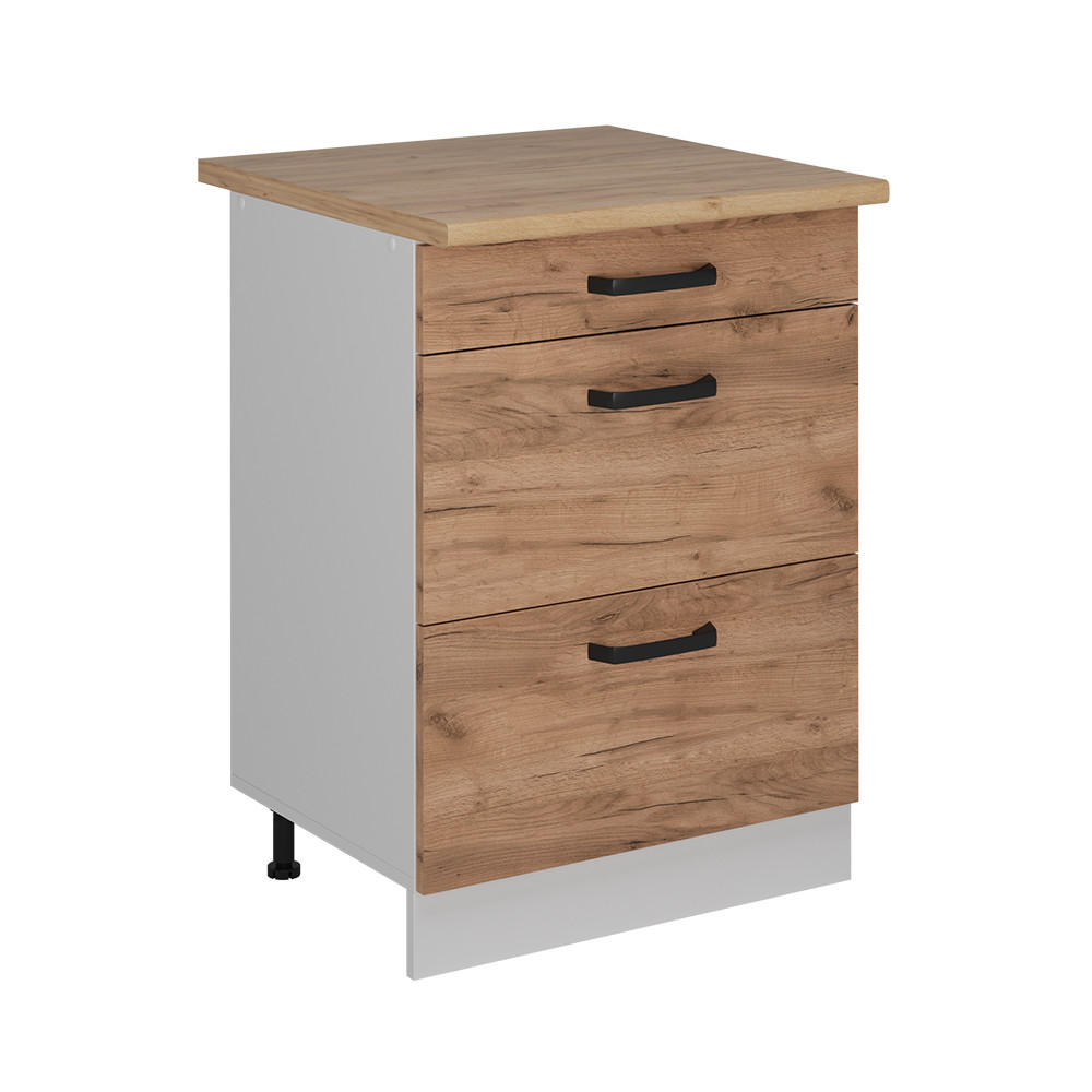 KÖKSUNDERSKÅP R-Line Goldkraft ek 60 cm AP ek Ekfärgad, Vit 81.6/60/60 cm
