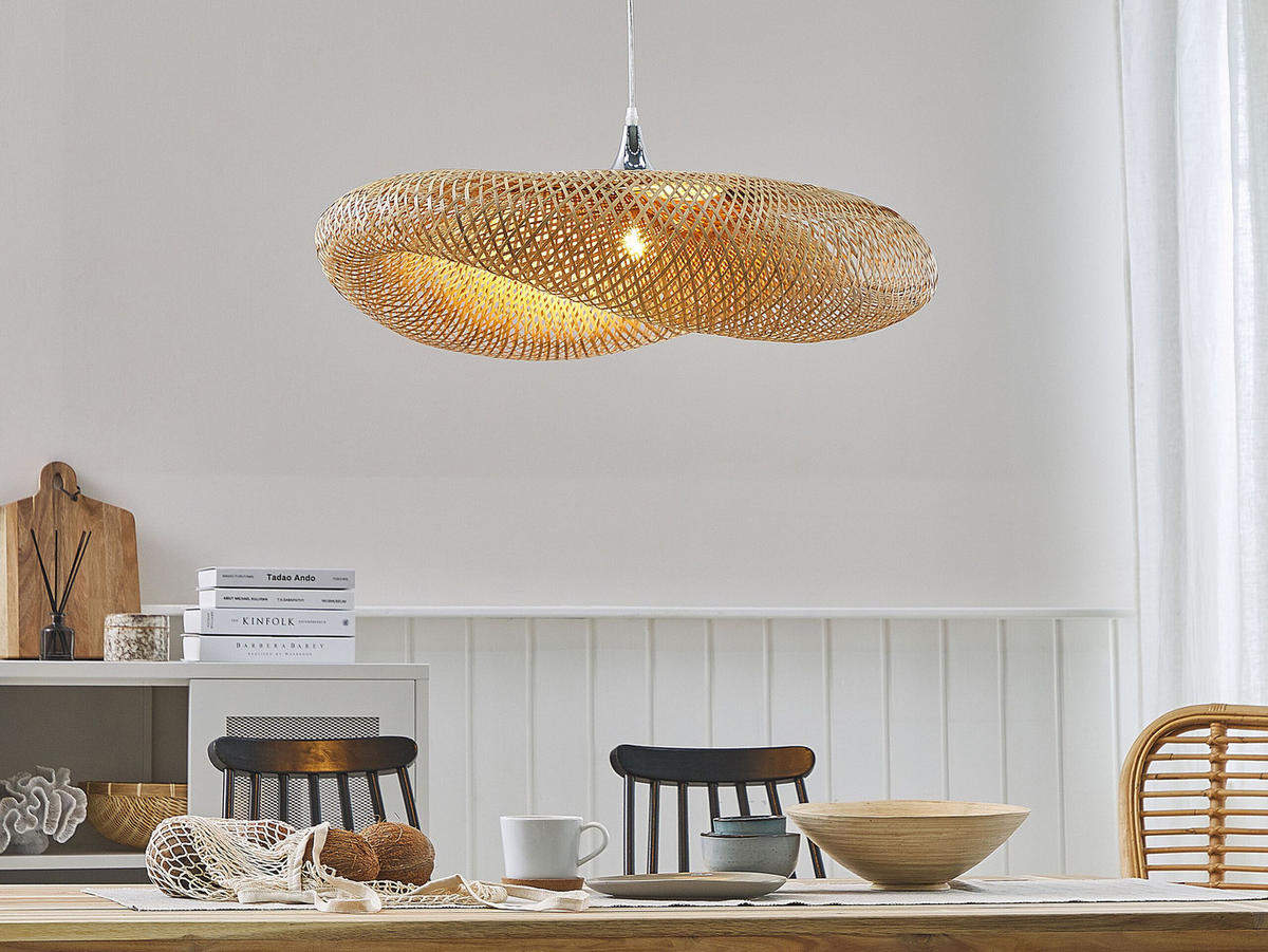 HÄNGELEUCHTE Boyne 64/64/118 cm - Hellbraun, Holz (64/64/118cm) - Beliani