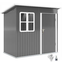 GERÄTEHAUS 221 x 133 x 190/173 cm - Dunkelgrau, Metall (133/190/211cm) - Outsunny