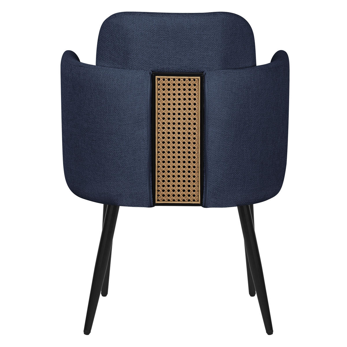 ESSZIMMERSTUHL Dunkelblau mit Stoffbezug - Schwarz/Dunkelblau, Textil/Metall (59/86/59cm) - ML-DESIGN