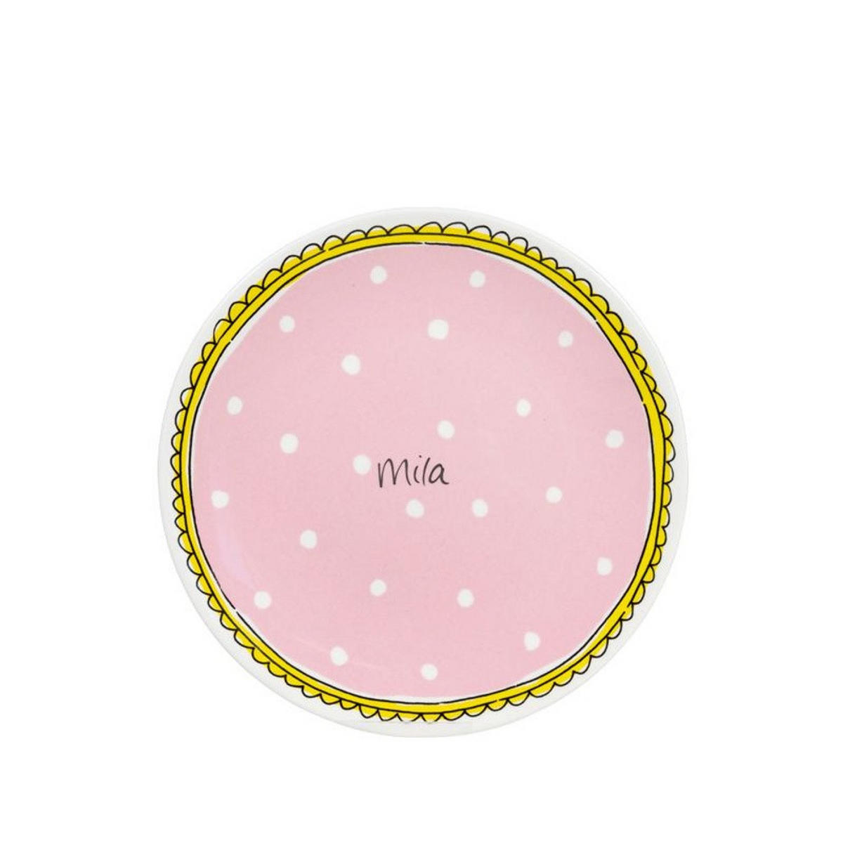 TELLER Punkt in Rosa - 18cm - Multicolor, Keramik (18/18/2cm) - Blond Amsterdam