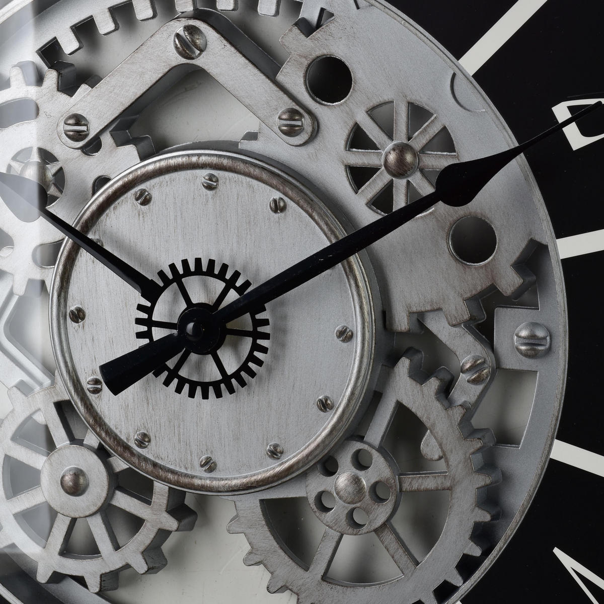 WANDUHR Ramsey Schwarz 50x50x6 cm Kunststoff - Schwarz, Kunststoff (6/50/50cm) - Mondex