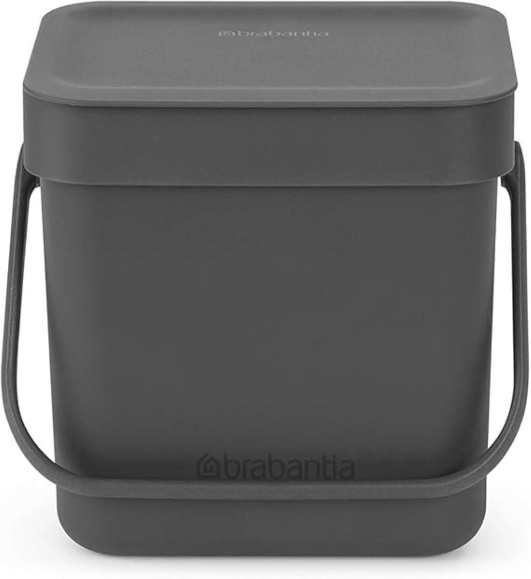 MÜLLEIMER Mit Stay Open Deckel 3 Liter 17,4 x 18,8 x 13,9 cm Kunststoff Dunkelgrau - Grau, Kunststoff (18.8/17.4/13.9cm) - PROREGAL