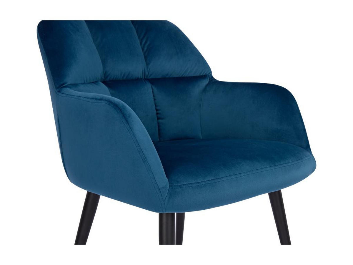 STUHL 6er-Set - Samt & Metall - Blau - PEGA - Blau, Textil (62/78/58.5cm) - Pascal Morabito