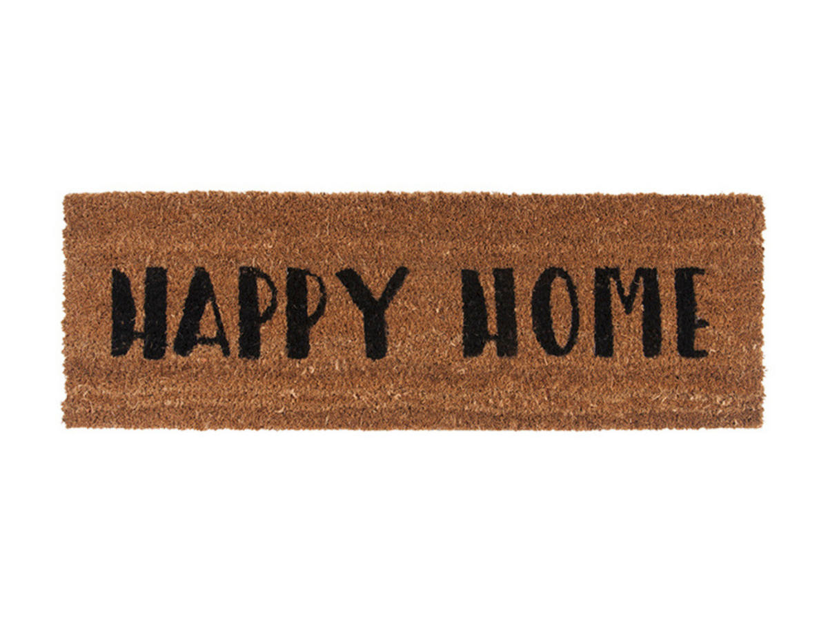 FUSSMATTE Kokosfaser Happy Home 75/26/2 cm - Braun, Naturmaterialien (26/75cm)