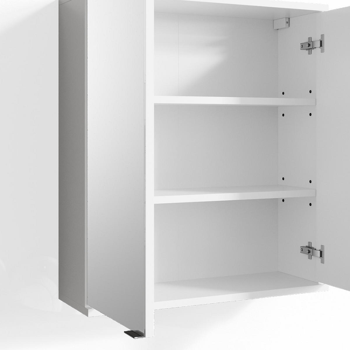 BADSPIEGELSCHRANK Roy Weiß 60 x 68 cm - Weiß, Holzwerkstoff (60/68/20cm) - Vicco
