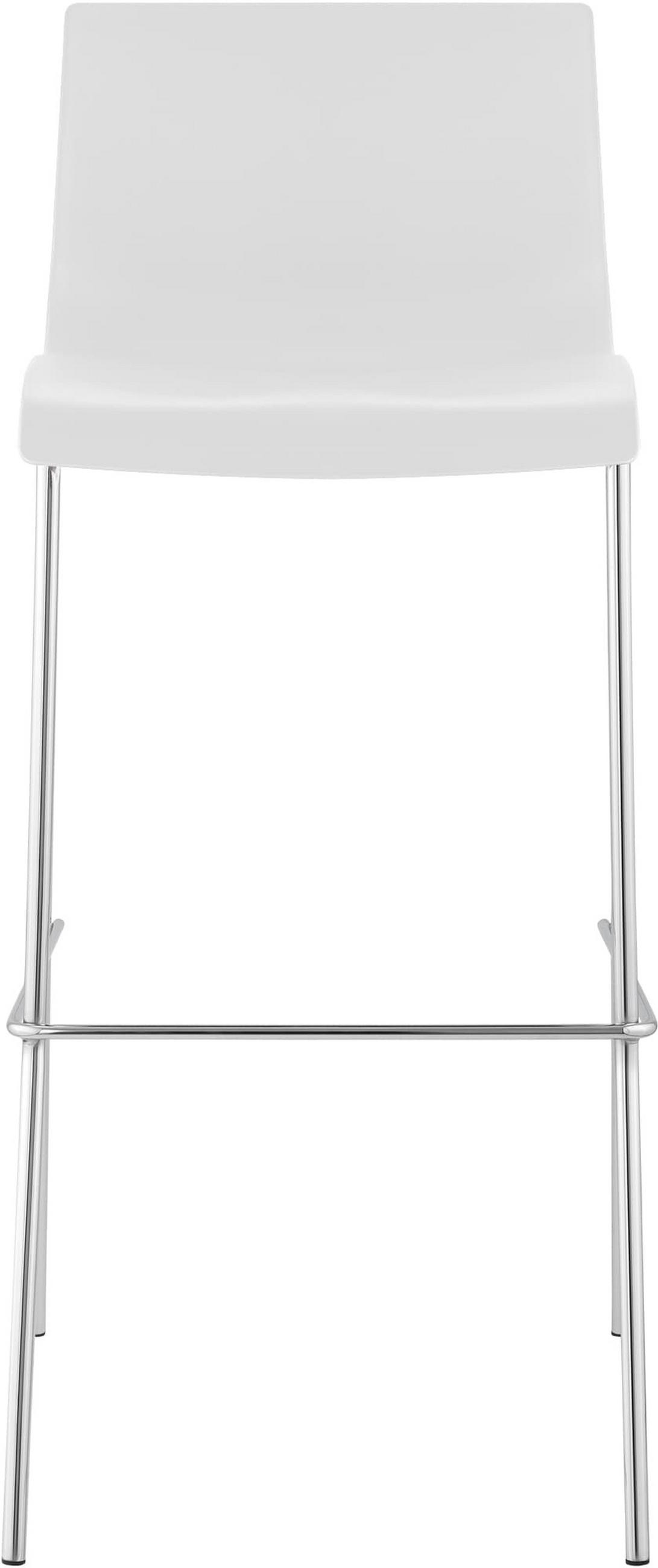 BARHOCKER Kunststoff Weiß - Chromfarben/Weiß, Kunststoff/Metall (43/100/48cm) - CLP