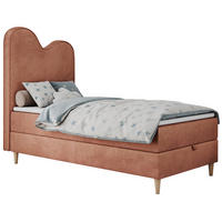 BOXBETT FLOW 90/180 Hellrosa Velvet hydrophob - H3 - Hellrosa, Holz/Textil (90/180cm) - MKS