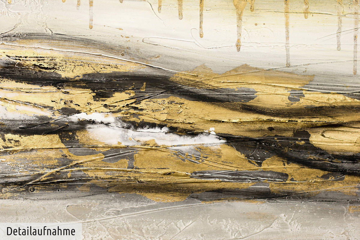 ACRYLBILD HANDGEMALT 75/100 cm - Beige/Goldfarben, Holz/Textil (75/100cm) - KUNSTLOFT