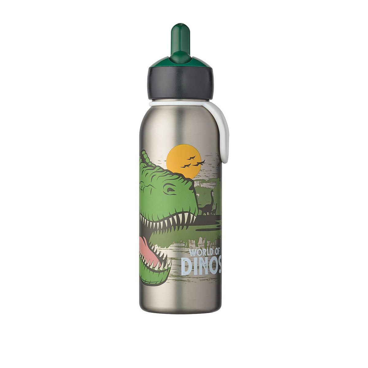 THERMOFLASCHE FLIP-UP Campus Dino 350 ml - Dunkelgrün, Metall (0.35L) - Mepal