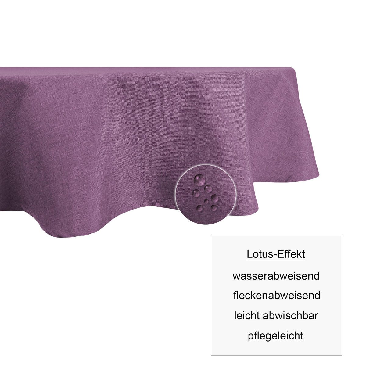 TISCHDECKE Leinenoptik 135/180 cm oval Flieder - Flieder, Textil (135/180cm) - TiborTex