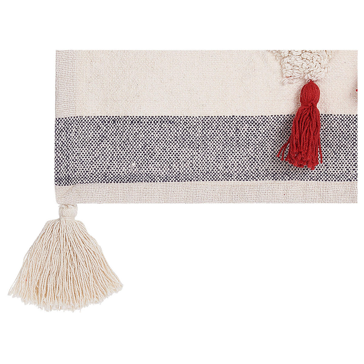 DECKE Weiß Namtar 125/150 cm - Weiß, Naturmaterialen/Textil (125/150cm) - Beliani