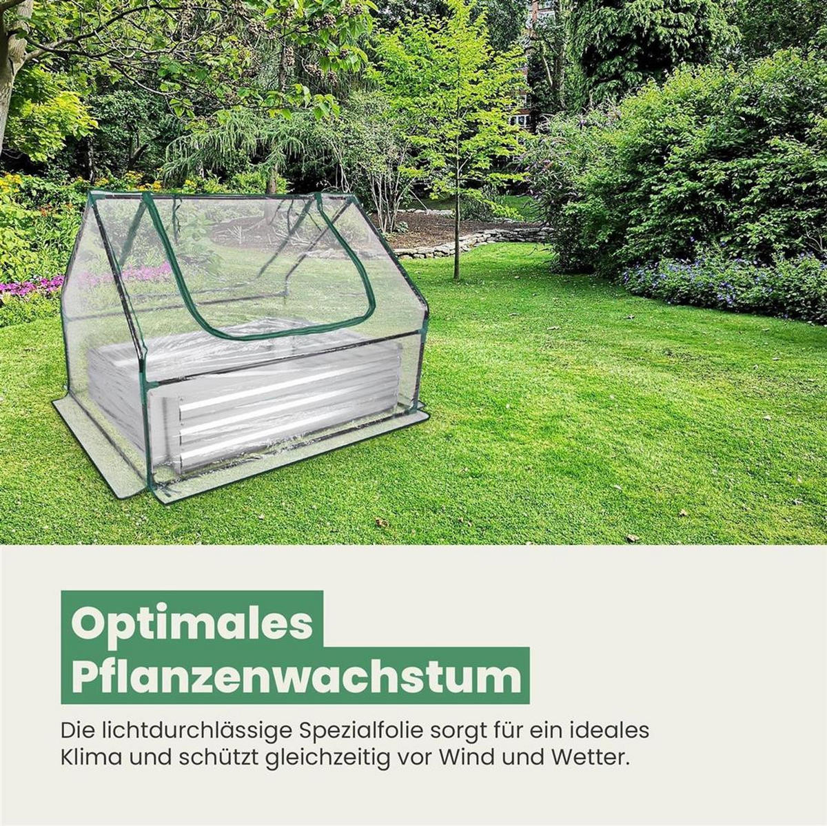 HOCHBEET mit Gewächshaus 2in1 Metall 95x125x93 cm - Transparent, Metall (125/93/95cm) - Bestlivings