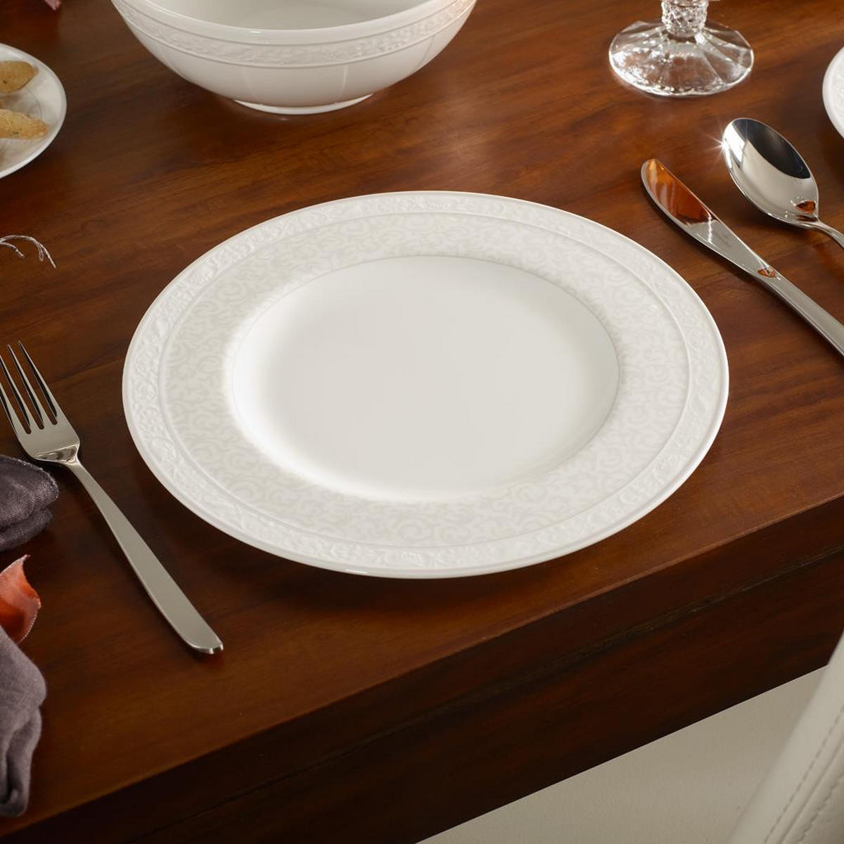 TELLER-SET Gray Pearl weiß 18er Set - Weiß, Keramik (2/2/2cm) - Villeroy & Boch