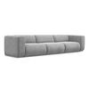 4-SITZER-SOFA Chenille Stoff Grau - Hellgrau/Schwarz, Kunststoff/Textil (319/70/89cm) - LaMiaSofa
