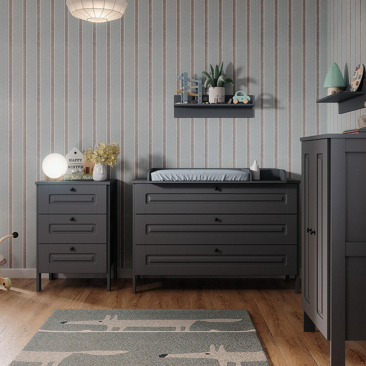 KOMMODE Ajaton Grau 60 x 88.4 cm - Grau, Holzwerkstoff (60/88.4/53.4cm) - VitaliSpa