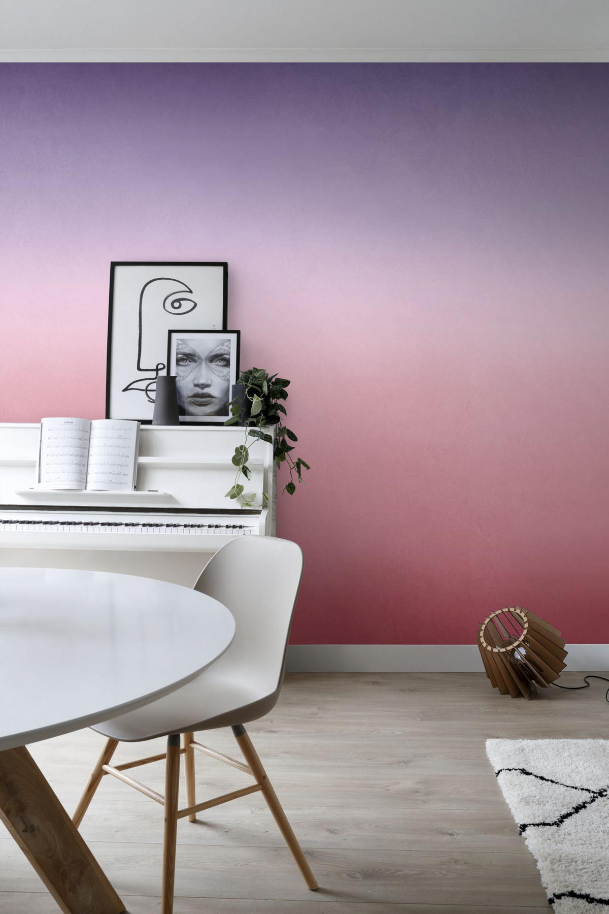 FOTOTAPETE Dip-Dye Muster 200 x 279 cm - Pink, Papier (200/279cm) - ESTAhome