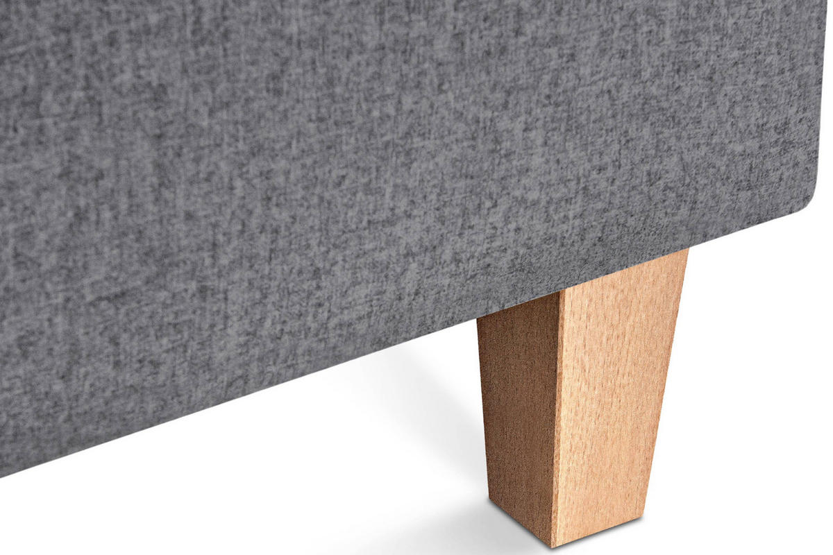 SITZHOCKER ERISO Polsterhocker aufklappbarer, Strukturstoff, dunkelgrau - Dunkelgrau/Braun, Textil (71/43/71cm) - KONSIMO®