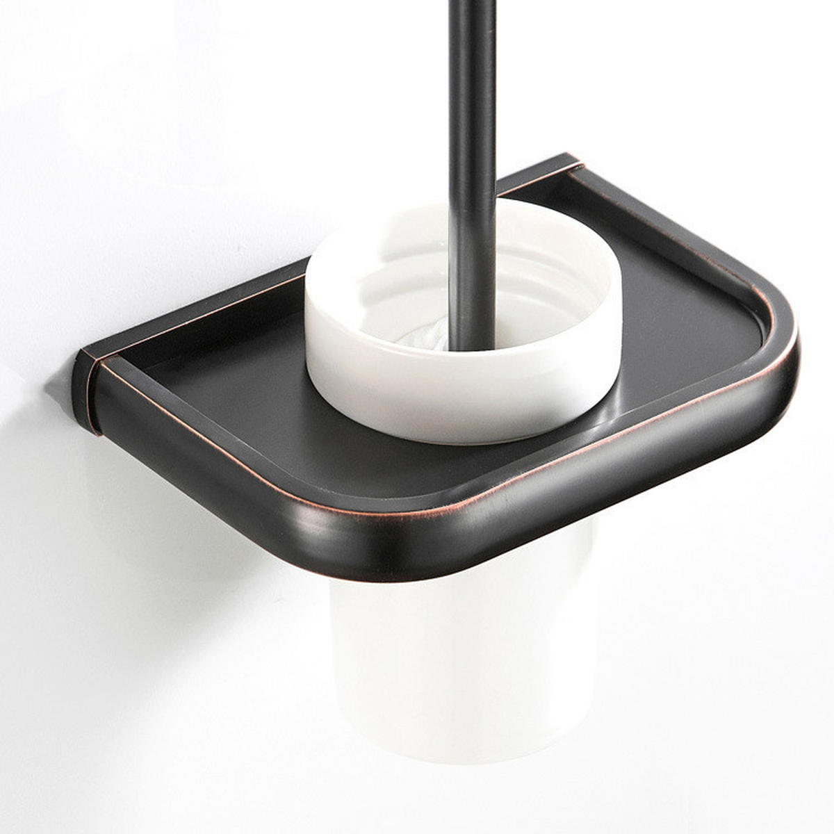 TOILETTENBÜRSTENHALTER – Vintage-Schwarz (17 x 10,5 x 36,5 cm) - Schwarz, Metall (19.5/36/13cm)