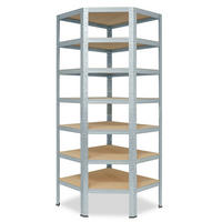 ECKREGAL HOME 230x60x30 cm in verzinkt mit 7 Böden und 125 kg Traglast pro Boden - Silberfarben, Metall (60/230/30cm) - shelfplaza