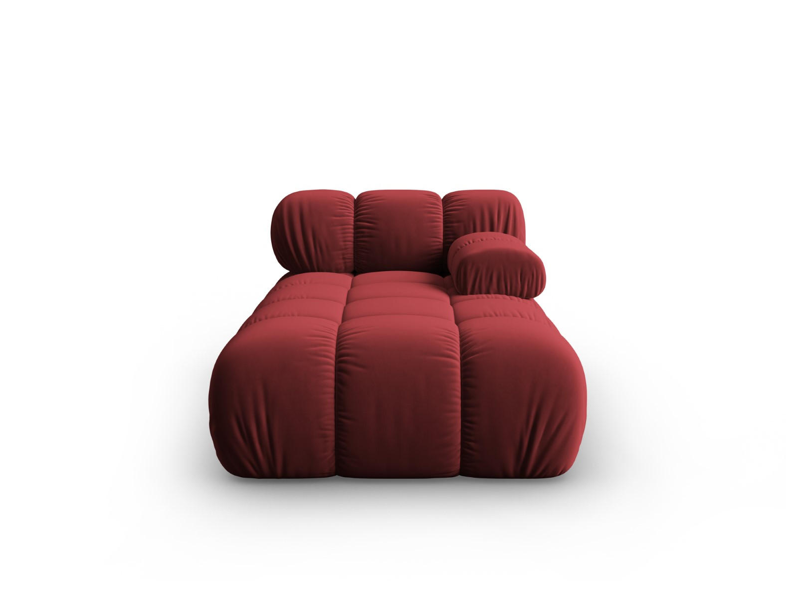 CHAISELONGUE rechts Bellis aus Samt dunkelrot - Dunkelrot, Textil (97/62/157cm) - Micadoni