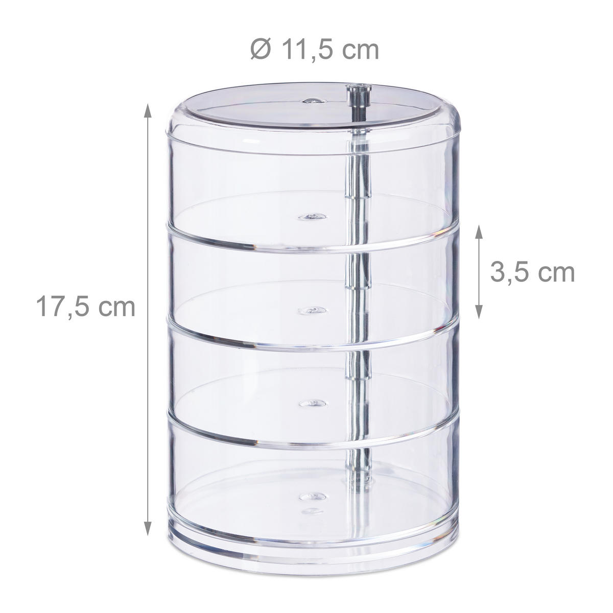 KOSMETIK-ORGANIZER - Transparent, Kunststoff (11.5/17.5/11.5cm) - Relaxdays