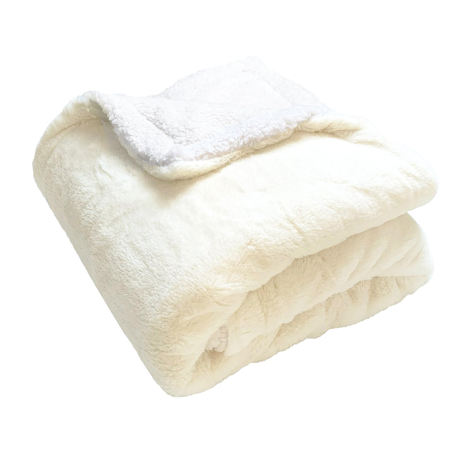 FLEECEPLAID gefüttert in Kaninchenoptik Off White 130 x 170 - Weiß, Textil (130/170cm) - LE COMPTOIR DE LA PLAGE