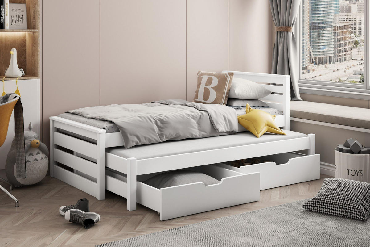 JUGENDBETT CATRIN 80/180 cm in Weiß - Weiß, Holz/Holzwerkstoff (80/180cm) - Deine Möbel 24