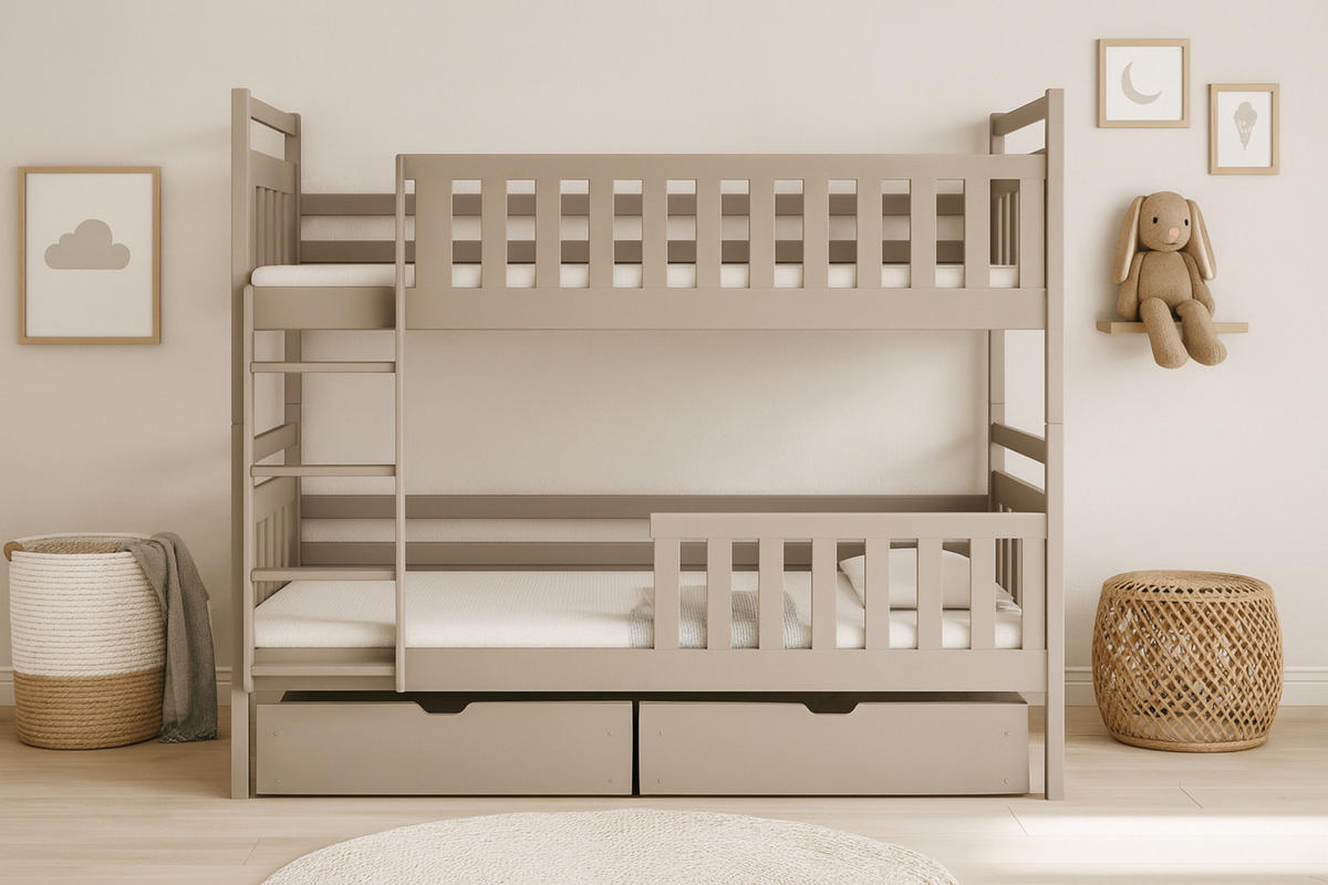 ETAGENBETT MICO Cashmere 90/200 - Beige, Holz - Deine Möbel 24