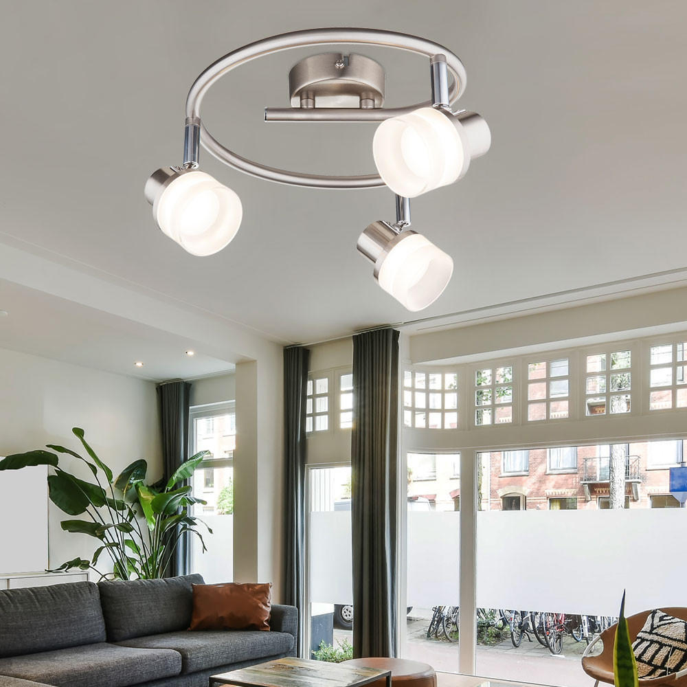 LED DECKENLEUCHTE FRISO I Silber Matt - Silberfarben, Metall (26/26/13.9cm) - Globo Lighting