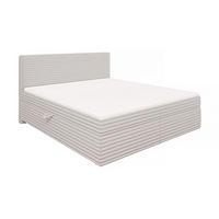 BOXBETT Roma 180/200 cm Hellgrau Plüschcord - Hellgrau/Schwarz, Holz/Kunststoff (180/200cm) - S-Style Möbel