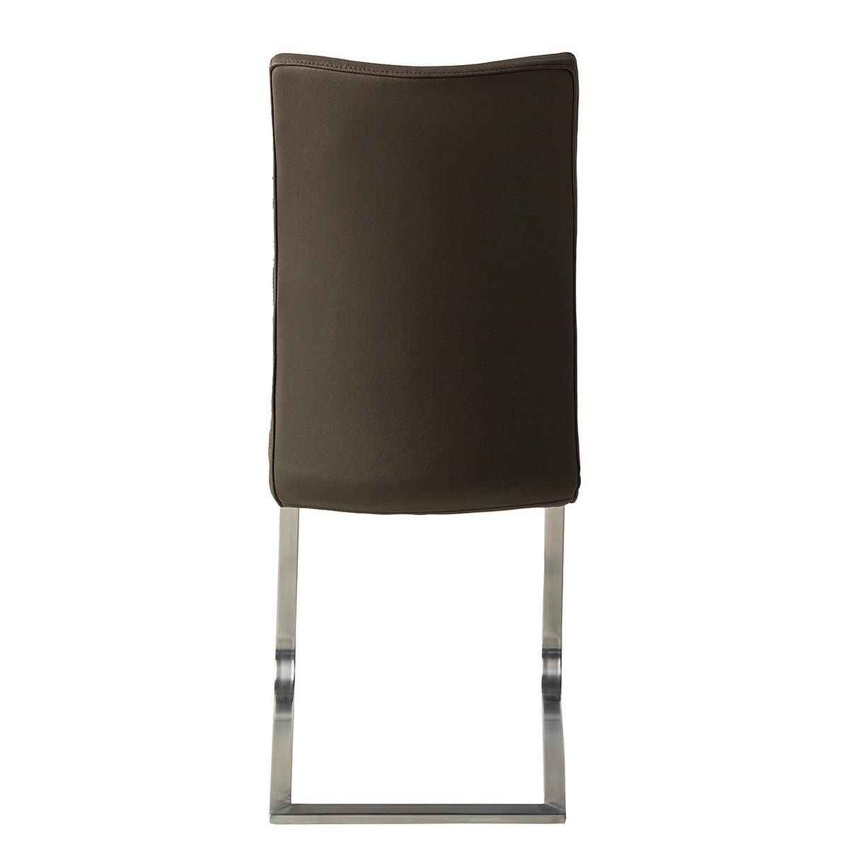 FREISCHWINGER - Edelstahlfarben/Braun, Leder/Metall (43/103/52cm) - home24