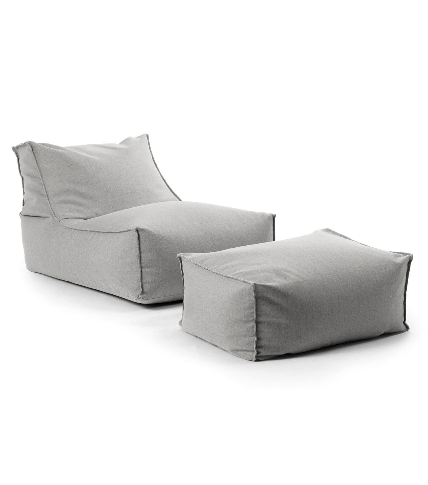 SITZSACK und Hocker Der Sundowner - Hellgrau/Grau, Textil (65/65/100cm) - Mokebo