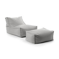 SITZSACK und Hocker Der Sundowner - Hellgrau/Grau, Textil (65/65/100cm) - Mokebo